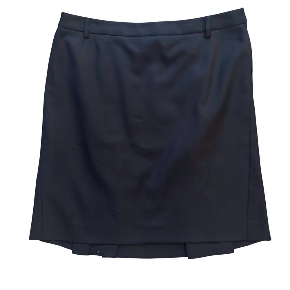 VTG J. Crew 100% Wool Skirt Womens Sz. 10 Black Professional Pencil Academia